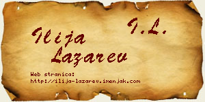 Ilija Lazarev vizit kartica